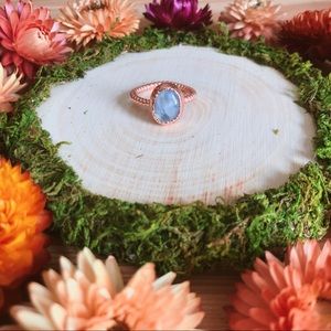 •sold• rainbow moonstone crystal copper ring handmade